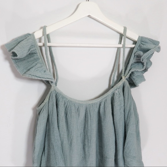 Jens Pirate Booty gauze blue flutter tank top S - Picture 4 of 7